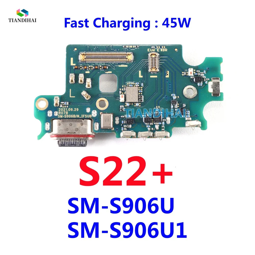 For Samsung Galaxy S24+ S23+ S22+ USB Dock Connector Charging Port Flex Cable Charger Board Microphone Parts S22 S23 S24 Plus