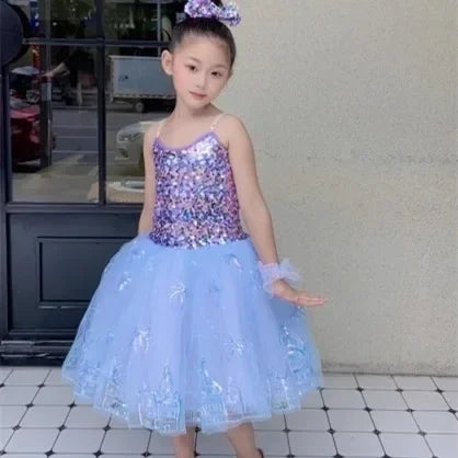 Summer Stage Girl Dress Tutu Ballerine Dance Kids Ballet Leotards Party Baby Dresses Outfit Ballet Girls Clothing Vestidos