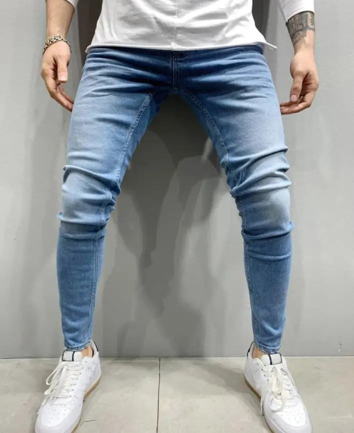 New 2025 high-quality Fashion Casual Cotton Business Black Denim Pants Male Trousers Men's Stretch Regular Fit Jeans S-XXXL