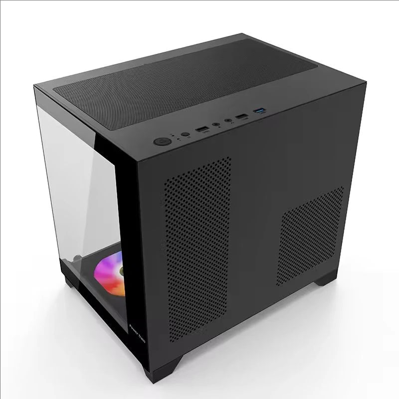 Power Train Coloured Glaze PC case Desktop 270° Sea View Room No pillars 240 water cooled Computer case