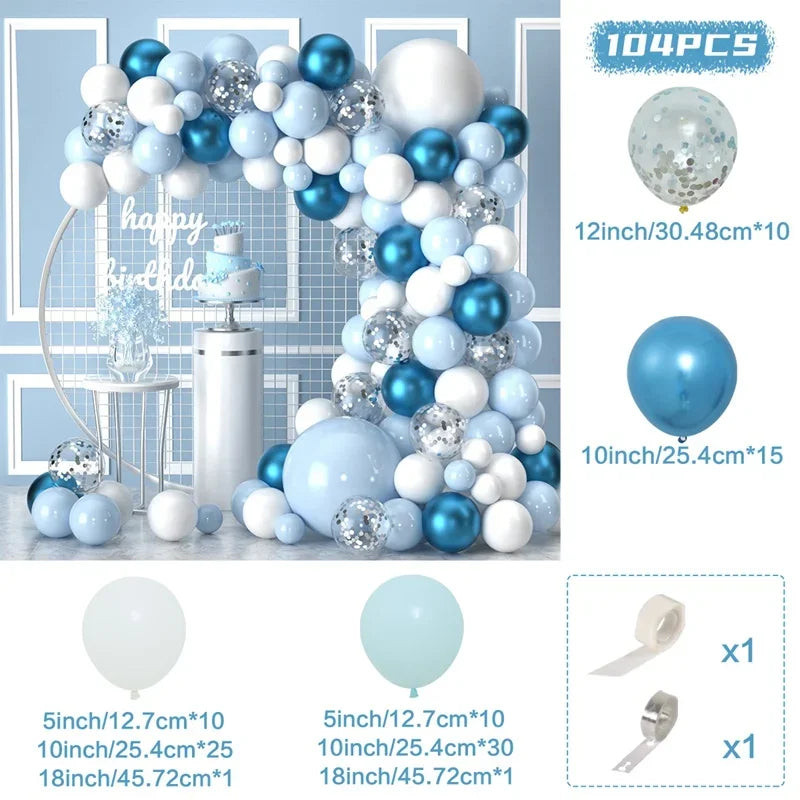 Blue Balloon Garland Arch Kit Wedding Birthday Party Decoration Kids Adult Wedding Party Supplies Latex Ballon Baby Shower Boy