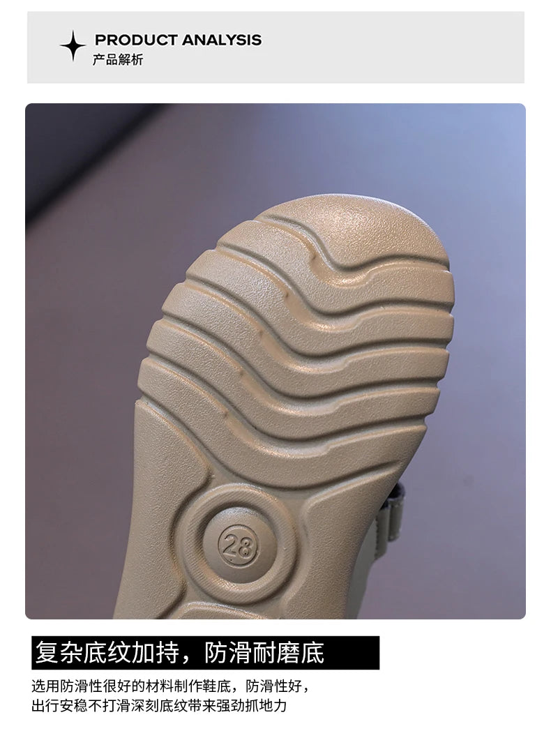 Summer Sandals for Boys Casual Beach Shoes Breathable Sport Sandals Comfortable Soft Sole Kids Shoes Fashion Non-slip Sandalias