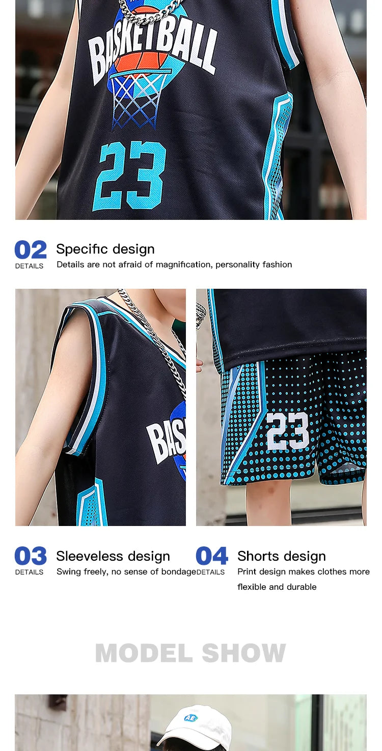 Children Team Training Uniform Kids Basketball Jersey Quick-drying Boy and Girls Comfortable Shirt  Child Sportswear Tracksuits