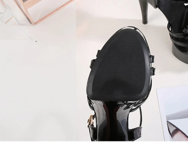 Women's summer multi-color sandals waterproof platform 15cm thick bottom fine heeled high heels