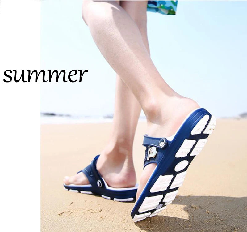 Summer Sandals Men Slippers Outdoor Beach Casual Shoes Zapatos De Hombre Indoor Durable Anti Slip Peep Toe New