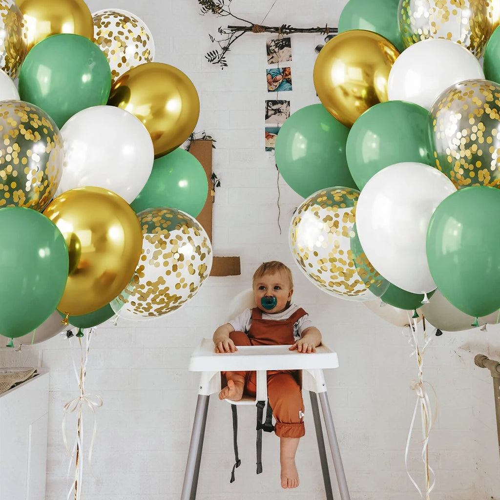 31/36/37/51/101Pcs Metallic Balloons Pearl Latex Balloon Gold Confetti Balloons for Birthday Weddings Baby Shower Party Decor