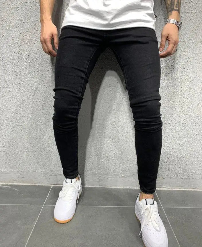 New 2025 high-quality Fashion Casual Cotton Business Black Denim Pants Male Trousers Men's Stretch Regular Fit Jeans S-XXXL