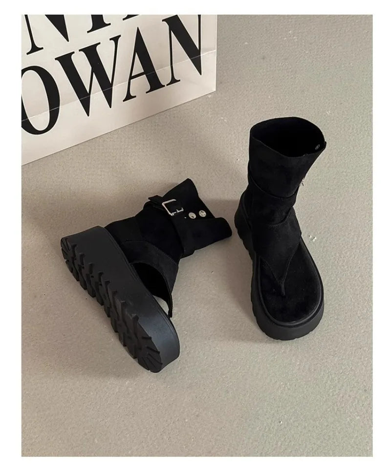 Women's Sandals Summer Fashion Bohemian Platform Sandals Hollow Out Ort Tube Pants Women Boots Retro Roman Boots Sandalias Mujer