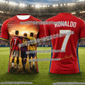 Ronaldo's Fashionable Summer 3D Printed Children's Sportswear Set Including Football Jersey T-shirt Is Suitable for Daily Wear