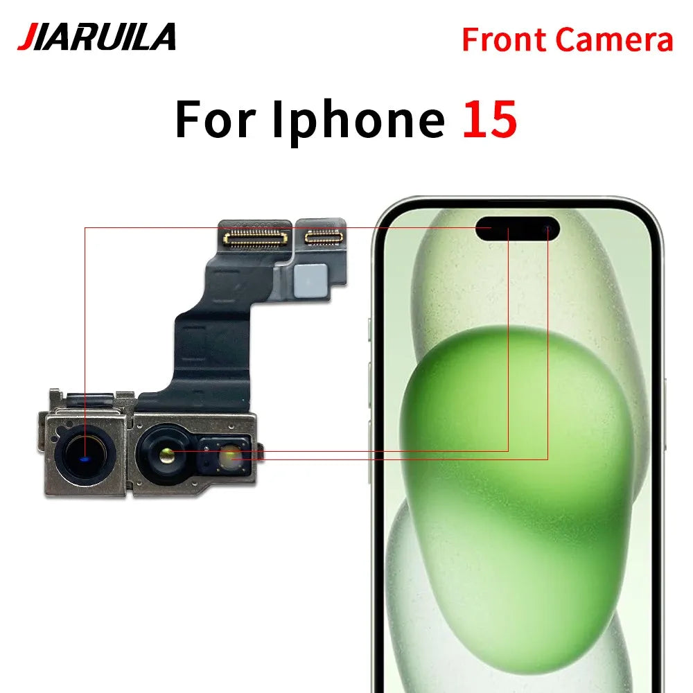 New Front Camera For iPhone 11 12 13 14 15 Pro 11Pro 12Pro 13Pro Max Mini Plus Flex Cable Facing Replacement Parts