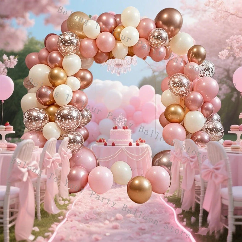 Pink Pastel Macaron Balloon Garland Arch Kit Wedding Birthday Party Decoration Latex Globos Girls Baby Shower White Ballon Chain