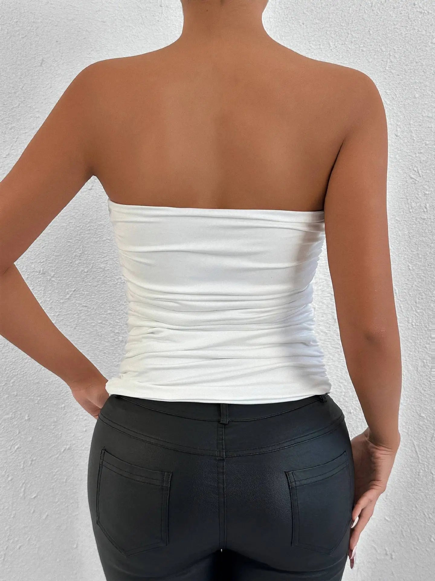 Fairyshely 2026 Sexy Summer Solid Strapless Top Women Bandeau Bodycon Tops Lady Sleeveless Off Shoulder Club Party Clothes