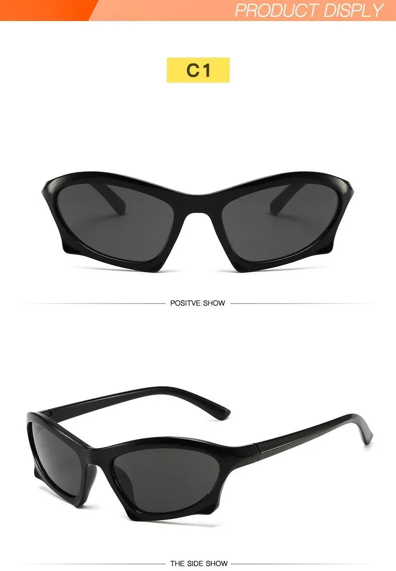 Luxury Punk Sports Sunglasses Women Brand Designer Y2K One Piece Sun Glasses Men Goggle Shades UV400 Fashion Eyewear