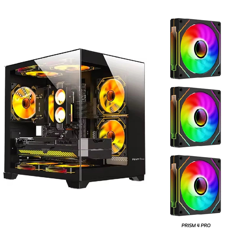 Power Train Coloured Glaze PC case Desktop 270° Sea View Room No pillars 240 water cooled Computer case