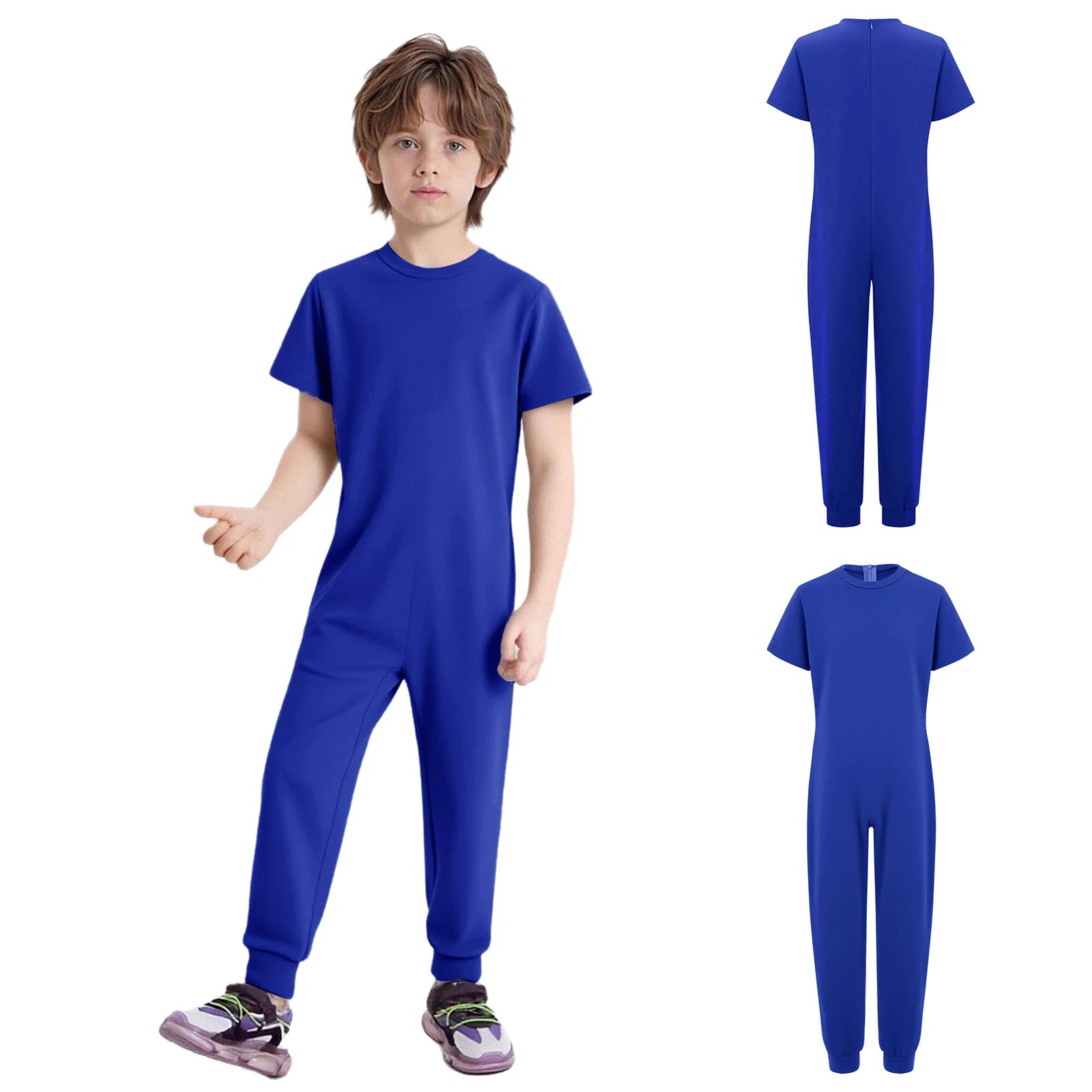 Children Anti-Strip Jumpsuit Kids Special Needs Adaptive Clothing Cotton Rompers Zipper One Piece Jumpsuit for Wearing All Day