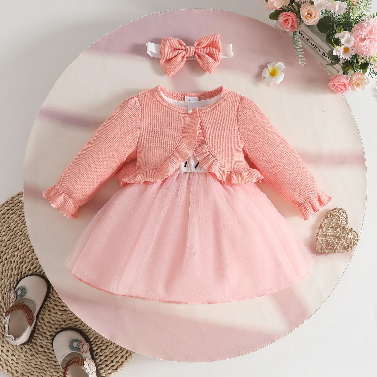 Prowow 0-3Y New Year Baby Dresses Green Velvet Coat Cardigan+Gingerbread Man Dress For Newborns My First Christmas Baby Clothes
