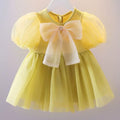 Summer Newborn Girls Clothes Korean Fashion Cute Bow Short Sleeve Mesh Baby Dresses First Birthday Dress Baby Clothing B227