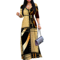 Pullover Sexy V Neck Short Sleeve Loose Long Dress for Women Fashion Printed Summer Beach Party Casual Maxi Dresses