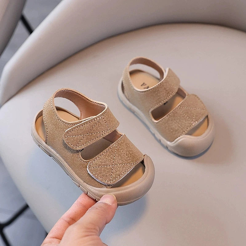 Summer Kids Sandals Fashion Solid Color Toddler Sandals Soft Bottom Girls Baby Boys Shoes Beach Sandals