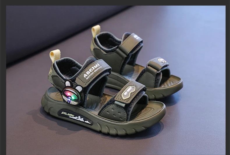 Summer Sandals for Boys Casual Beach Shoes Breathable Sport Sandals Comfortable Soft Sole Kids Shoes Fashion Non-slip Sandalias
