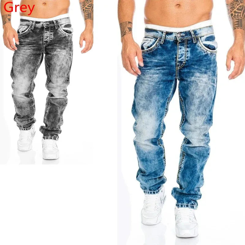 New 2025 high-quality Fashion Casual Cotton Business Black Denim Pants Male Trousers Men's Stretch Regular Fit Jeans S-XXXL