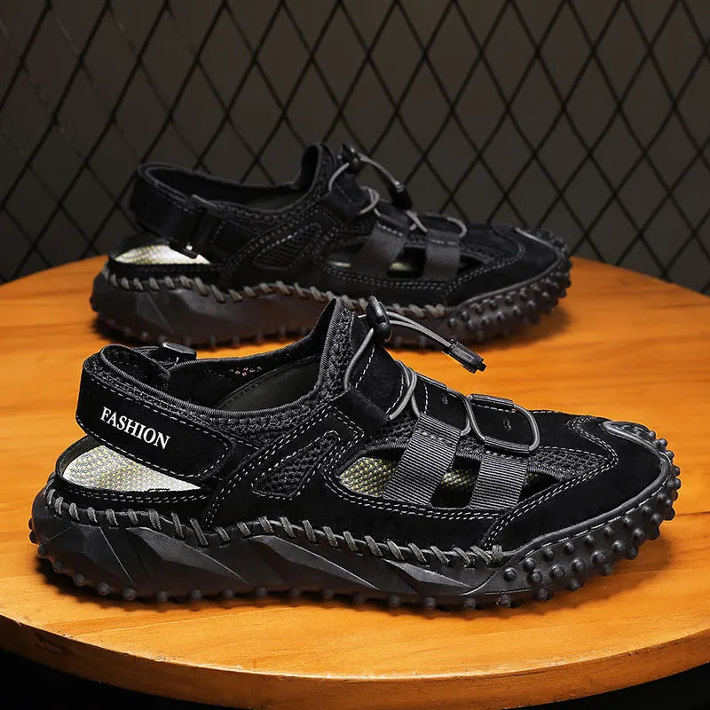 Summer Men Sandals Genuine Leather Mens Casual Shoes Outdoor Men Leather Sandals for Men Beach Shoes Roman mens Shoes