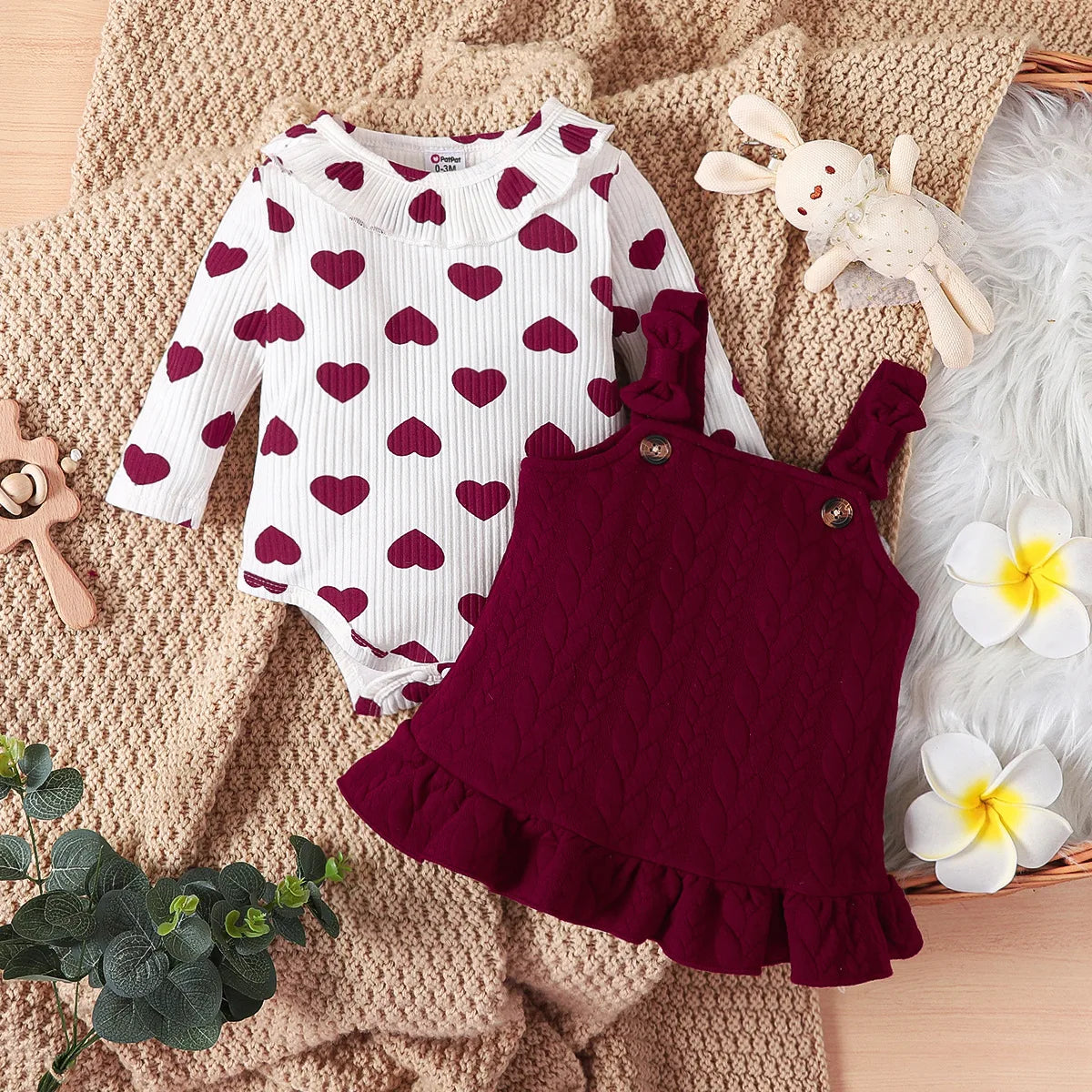 Prowow Cute Fox Baby Dresses For Girls Heart Print Romper+Suspender Fox Dress For Girls Fall Winter Newborn Baby Girl Clothes