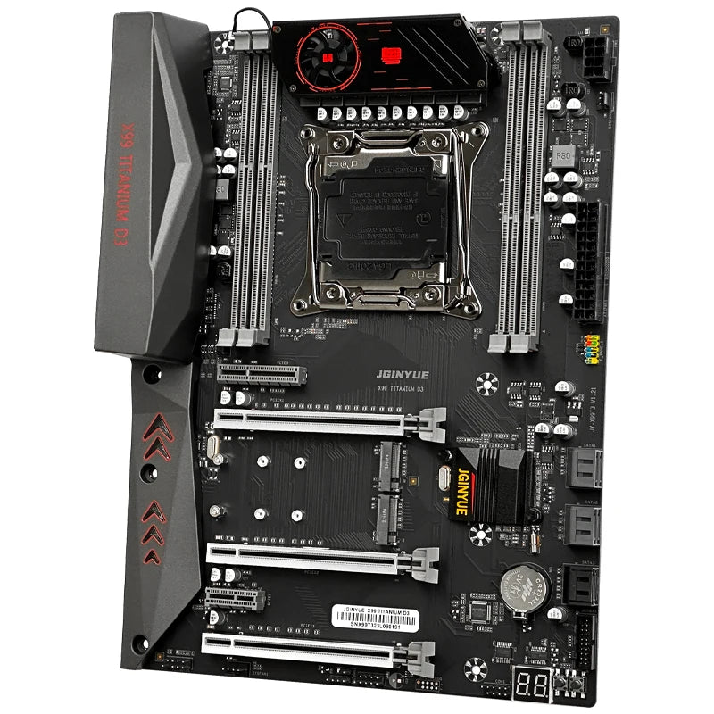 JGINYUE ATX X99 mainboard Intel LGA 2011-3 E5 V3 V4 DDR3 1333 1600MHz RAM M.2 NVME SATA USB 3.0 Server MB X99 TITANIUM D3