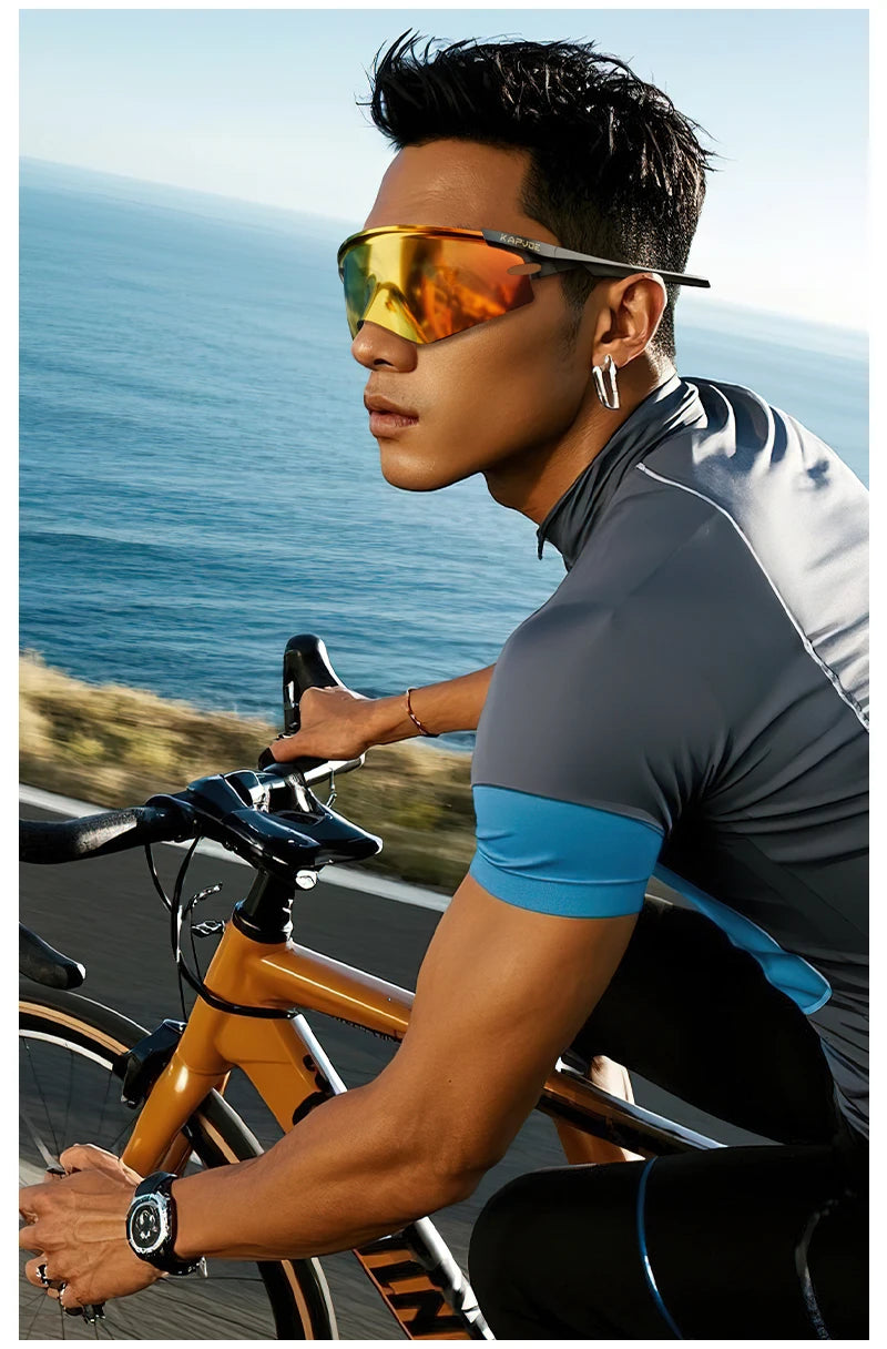 Kapvoe New Eagle Beak Photochromic Cycling Sunglasses Men Women MTB Glasses UV400 Bicycle Eyewear Sports Outdoor Bike Goggles