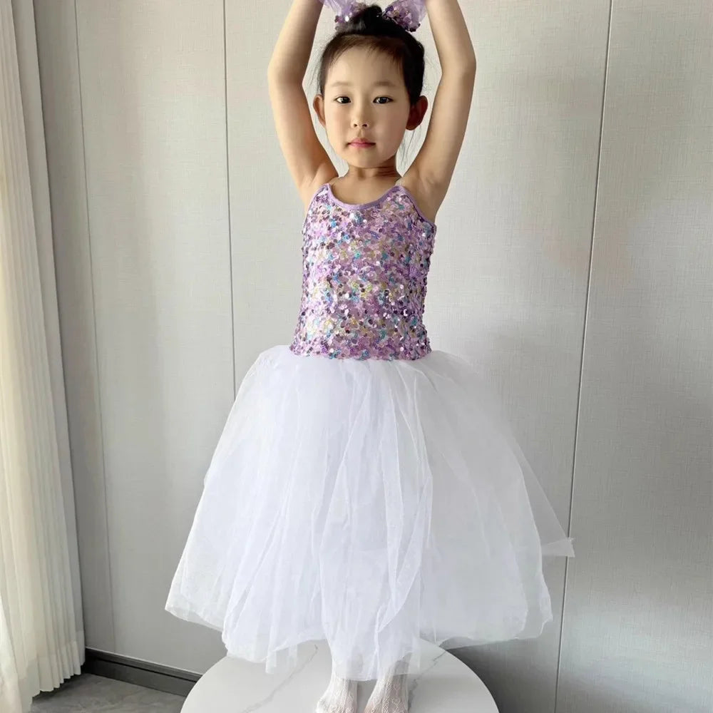 Summer Stage Girl Dress Tutu Ballerine Dance Kids Ballet Leotards Party Baby Dresses Outfit Ballet Girls Clothing Vestidos