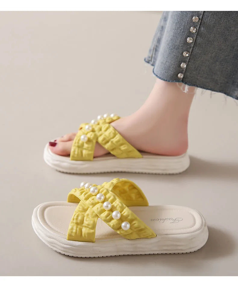 Summer Fashion Sandals Women Beach Platform Slippers Thick Bottom Anti-Skid Lightweight Female Slip-on Shoes Sandalias
