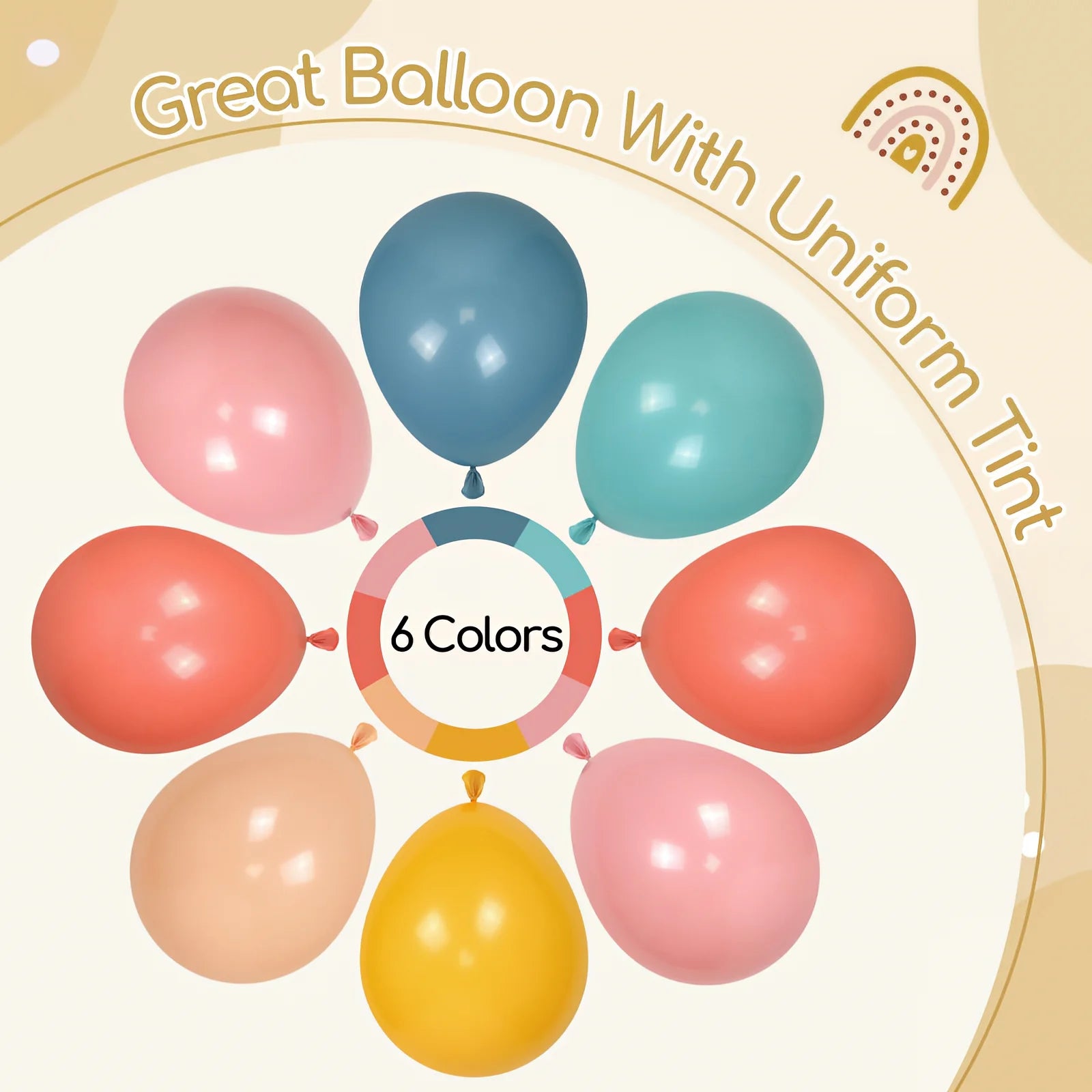 60pcs Boho Rainbow Balloons 10inch with Dusty Blue Mustard Yellow Pink Nude Balloons for Baby Shower Birthday Party Decor