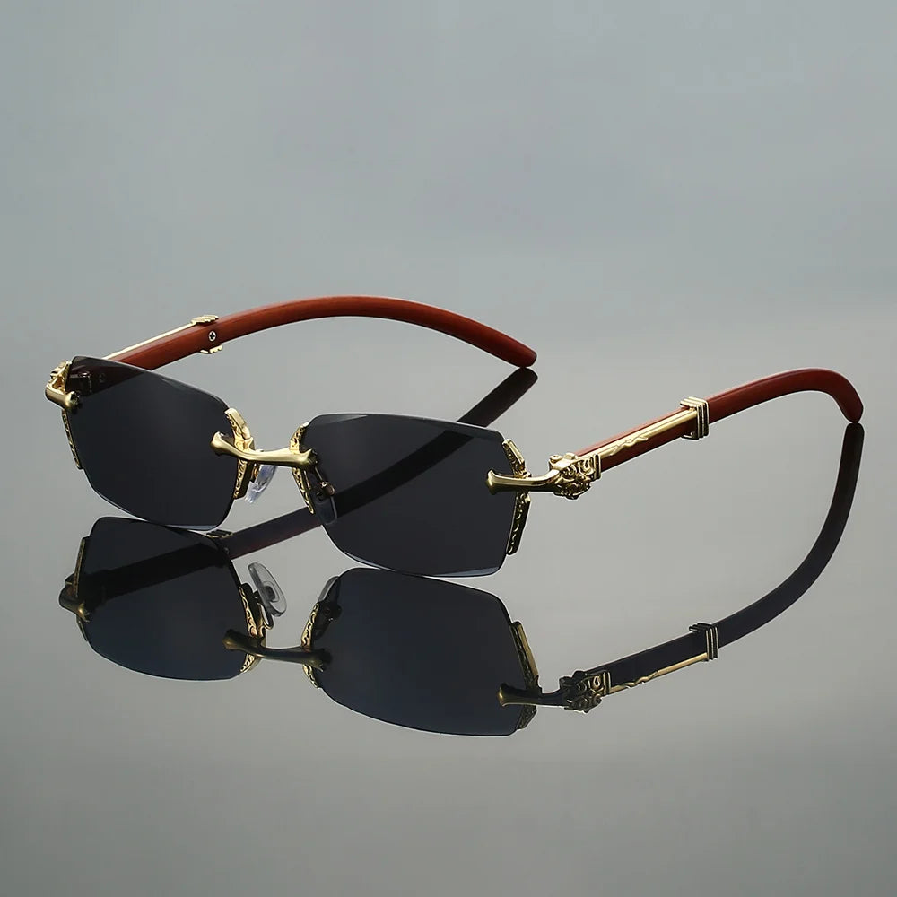 KAMMPT Semi-rimless Rectangle Sunglasses Men 2026 New Gradient Multi-color Shades Women Trendy Luxury Brand Design Sun GlassesJ