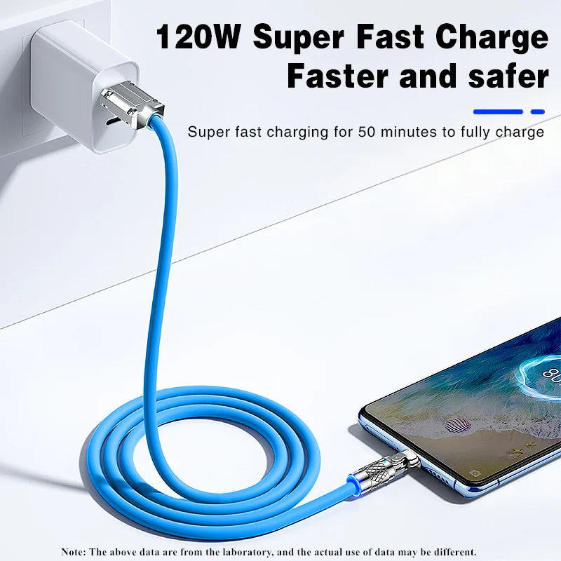 100W Liquid Silicone Fast Charge Cable Type For iPhone 14 Xiaomi Huawei Samsung USB C Micro USB Charge Cable for Playing Game