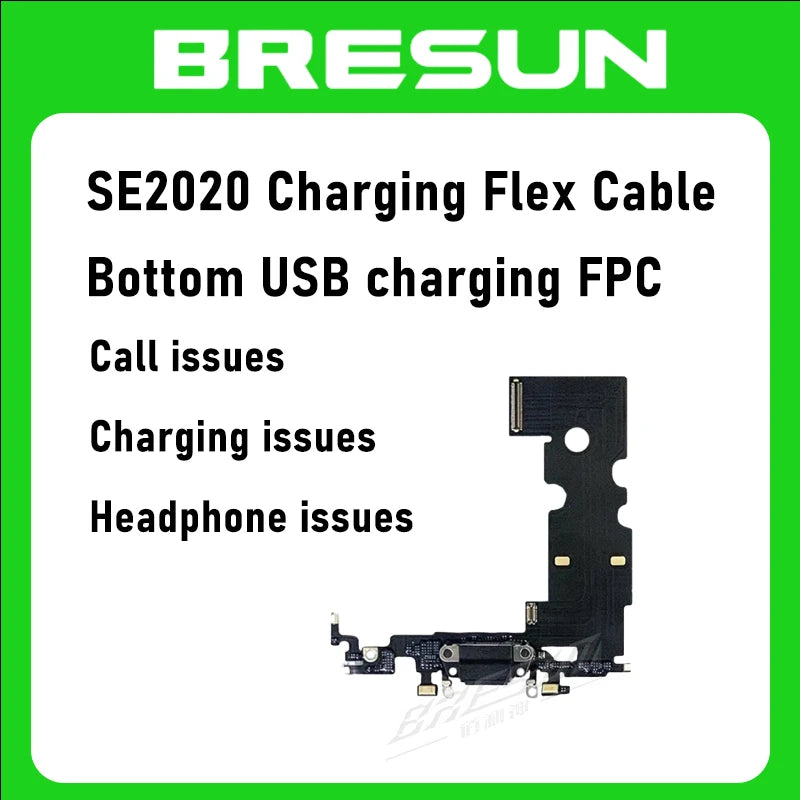 Bresun Used disassembled parts Charging Flex Cable for iPhone11 8Plus SE2020 USB Dock Connector Charger Port Replacement Parts