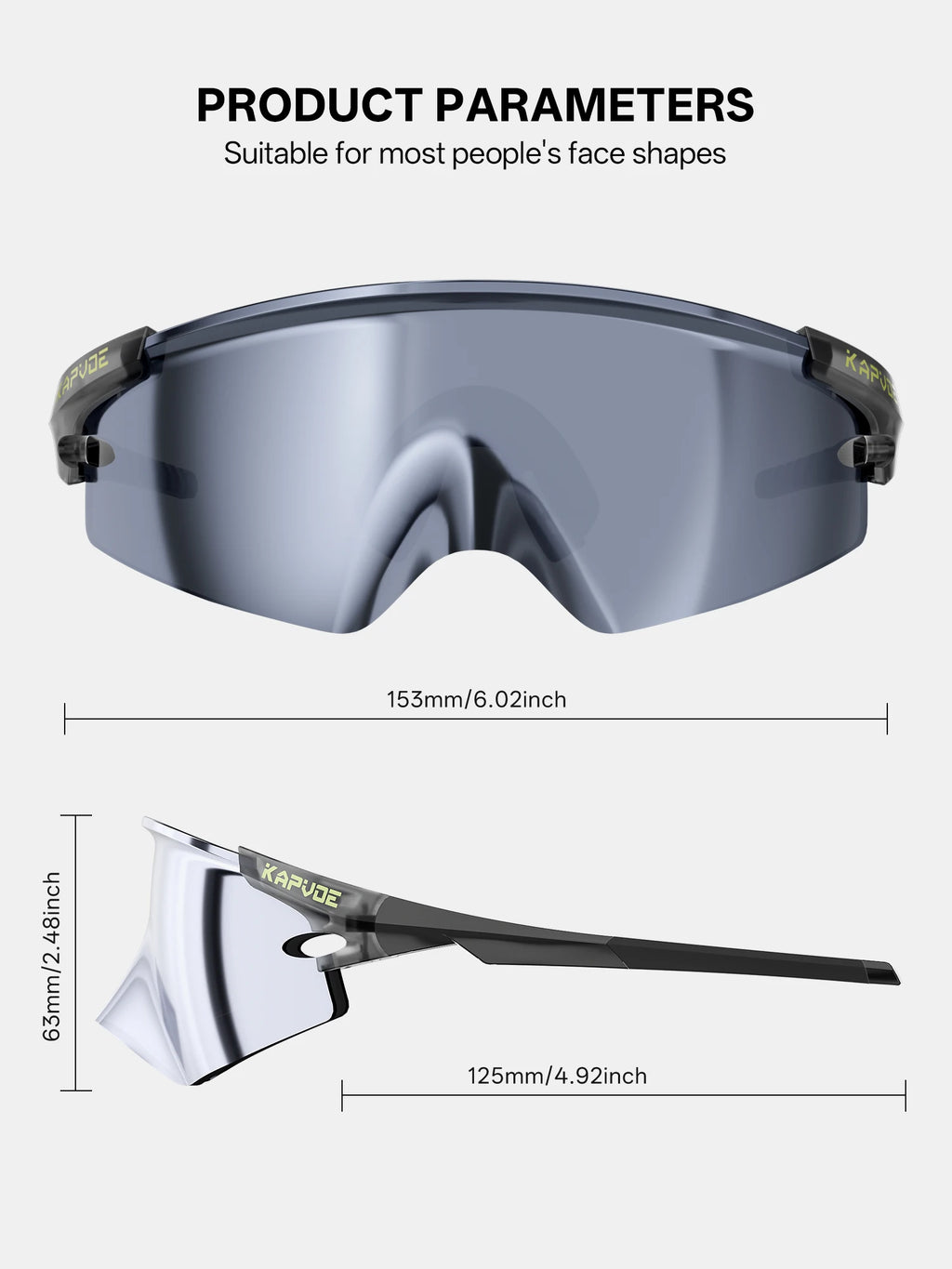 Kapvoe New Eagle Beak Photochromic Cycling Sunglasses Men Women MTB Glasses UV400 Bicycle Eyewear Sports Outdoor Bike Goggles