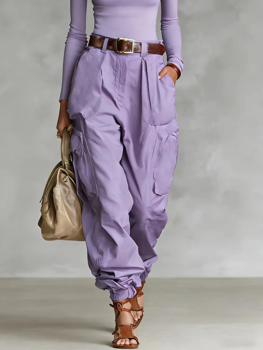 Pantalones De Mujer New High Waist Pocket Solid Color Overalls Women's Summer New Loose Casual Vacation Outdoor Sports Overalls