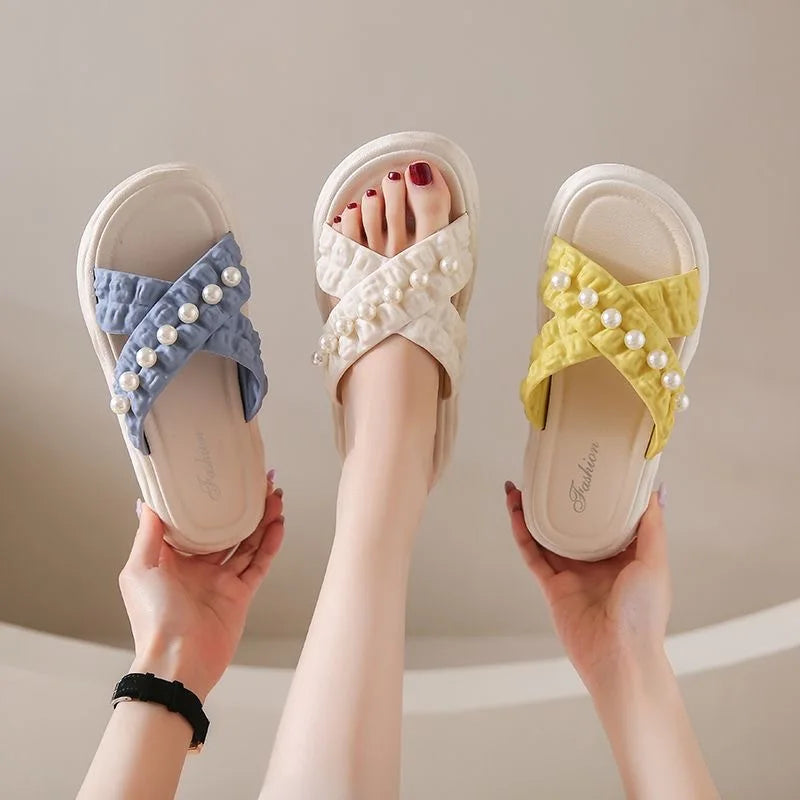 Summer Fashion Sandals Women Beach Platform Slippers Thick Bottom Anti-Skid Lightweight Female Slip-on Shoes Sandalias