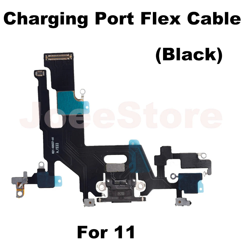 Charging Port Flex Cable for iPhone 11 12 13 14 Pro Max Mini X XS XR USB Charger Dock Connector With Microphone Ribbon Repair