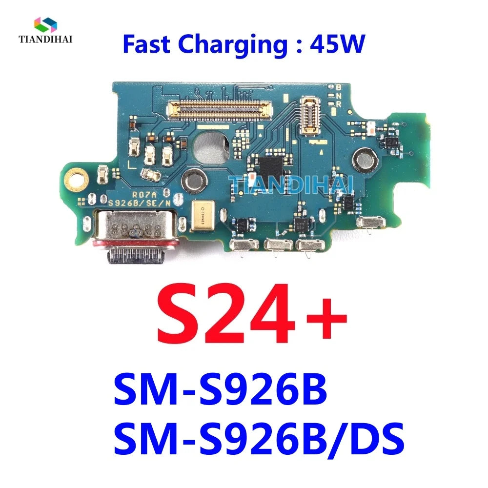 For Samsung Galaxy S24+ S23+ S22+ USB Dock Connector Charging Port Flex Cable Charger Board Microphone Parts S22 S23 S24 Plus