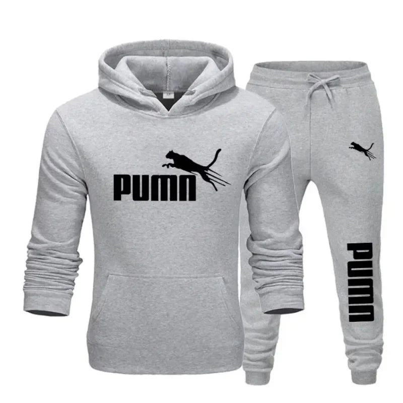 2025 New Autumn and Winter Men's Pullover Hoodie and Pants Two-Piece Set Fashionable Trendy Fitness Casual Sportswear