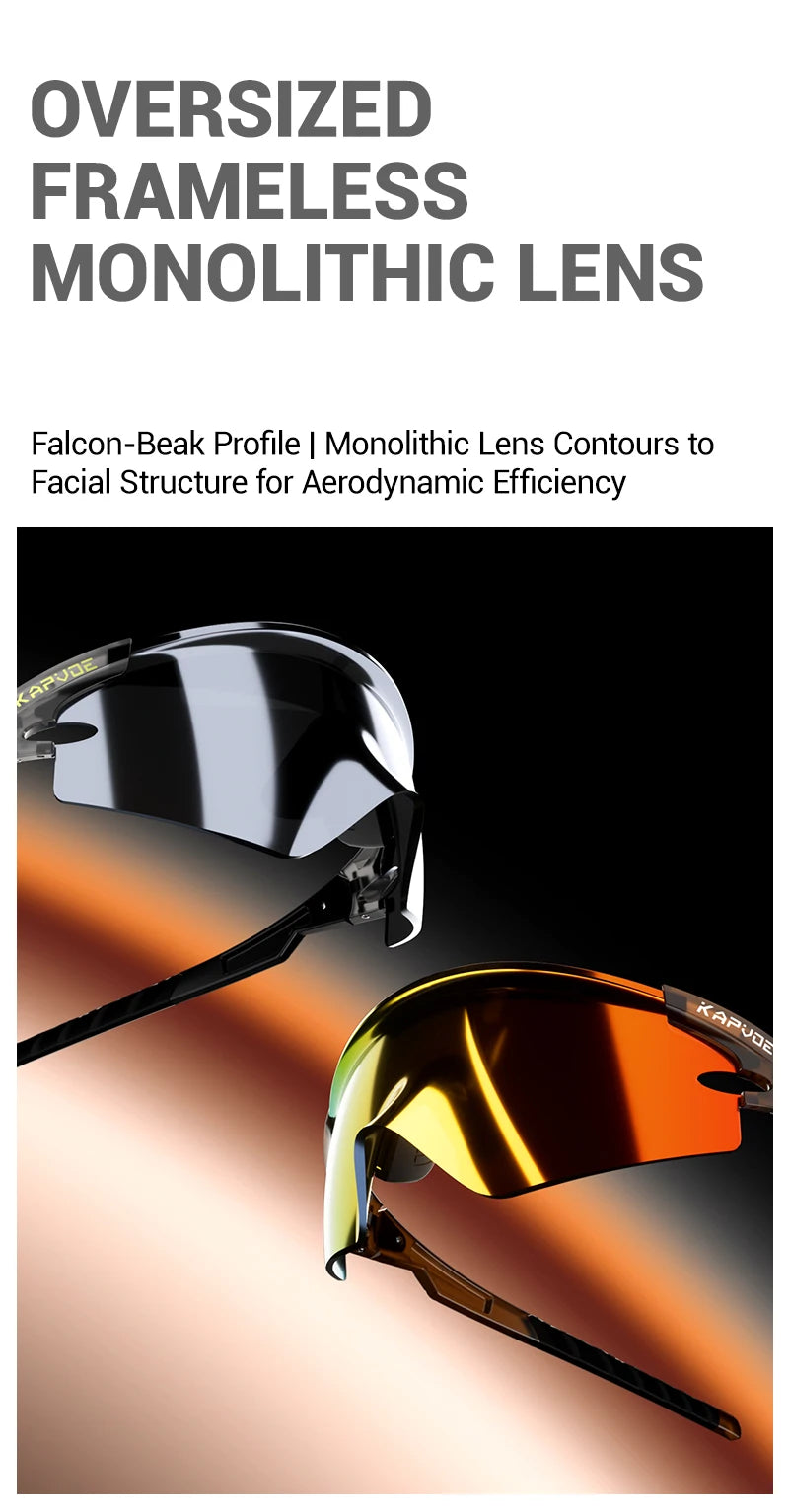 Kapvoe New Eagle Beak Photochromic Cycling Sunglasses Men Women MTB Glasses UV400 Bicycle Eyewear Sports Outdoor Bike Goggles