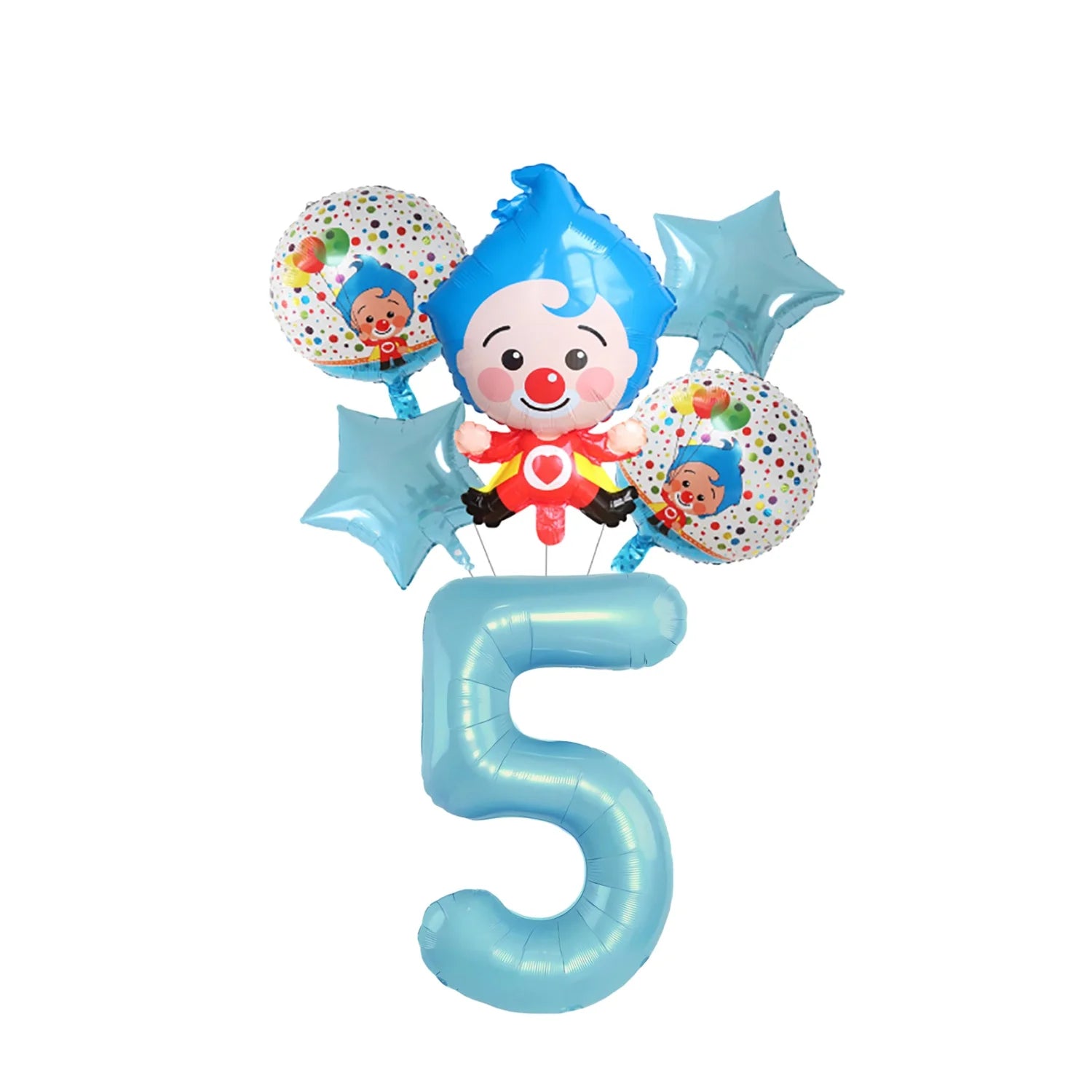 Catoon Clown Birthday Party Decoration Cute Tableware Cup Plate Balloon Banner Backdrop Gift Bag Favors for Kids Baby Supplies