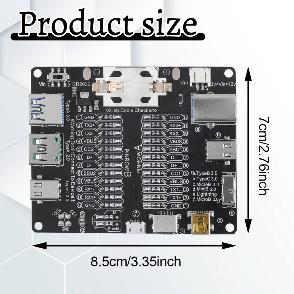 USB Cable Data Line Test Board Cable Checker USB Cable Tester Short Circuit On-Off Switching For Type-C Test Board Tool