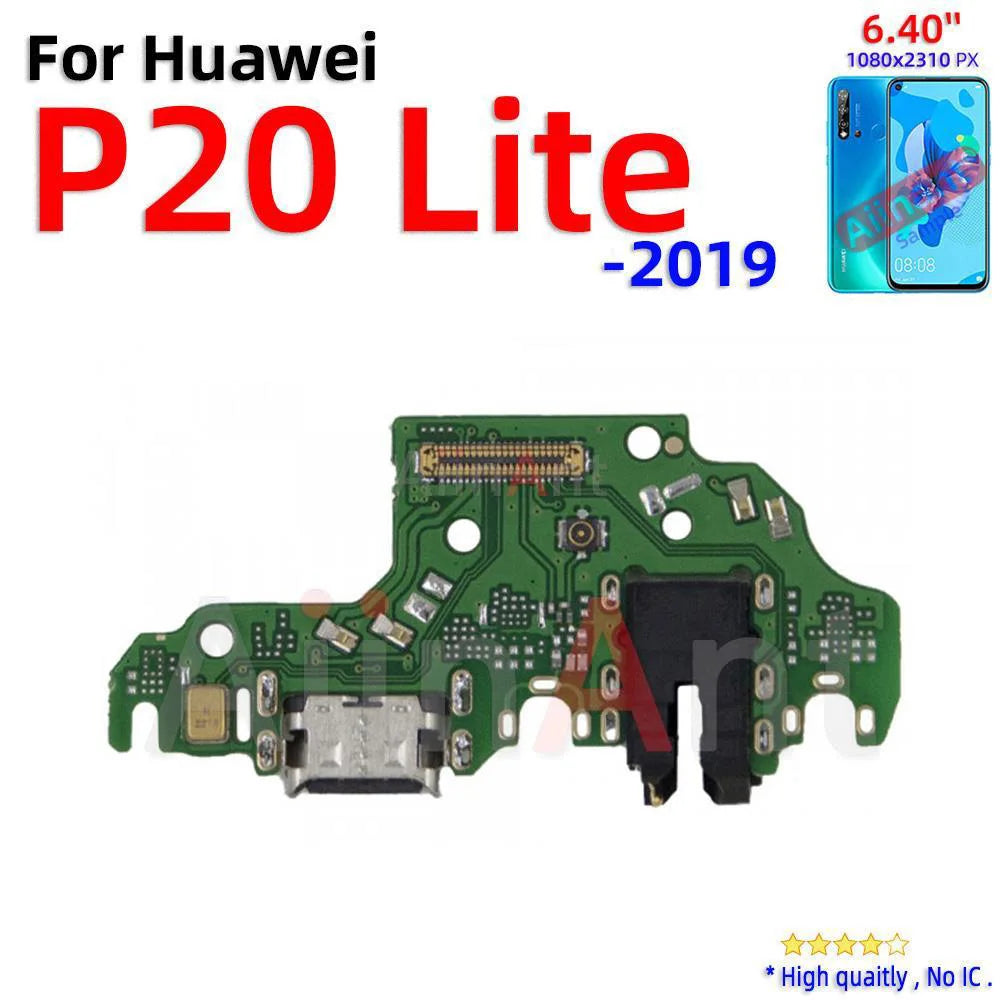 Aiinant USB Charger Dock Mic Connector Port Charging Board Flex Cable For Huawei P20 P30 Lite Plus Pro 2017 2018 Phone Parts