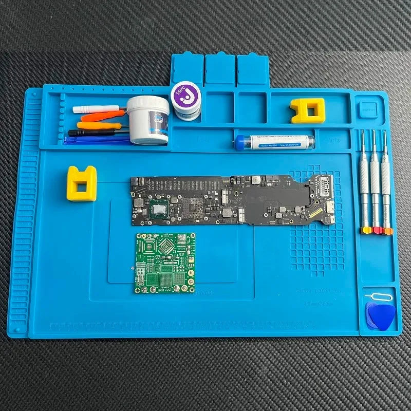Magnetic Mat Silicone Repair Mat Circuit Board Soldering Pad Heat Resistant 932°F Anti-Static for ESD Iron Phone Repair