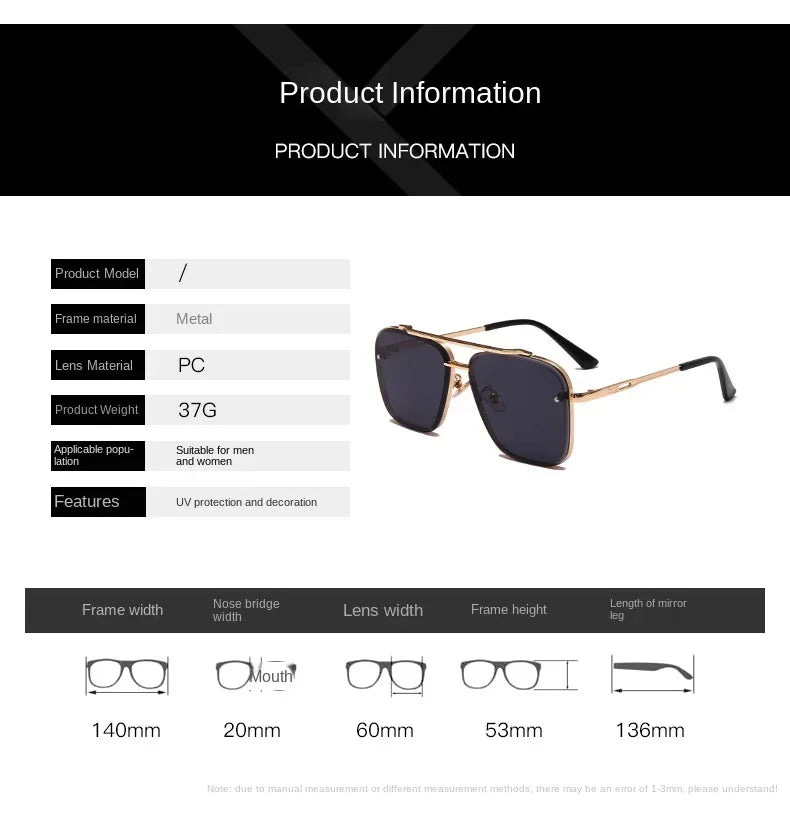 New Gradient Square Vintage Sunglasses For Men Women Luxury Sun Glasses Fashion Male Driving Fishing Eyewear UV400 Óculos De Sol