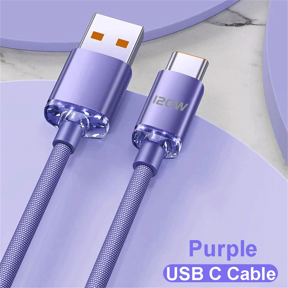 NNBILI USB C to Type C Cable PD 120W 6A Phone Charging Wire For iPhone 15 Xiaomi 14 Fast Charge USB A to USB C Quick Data Cord