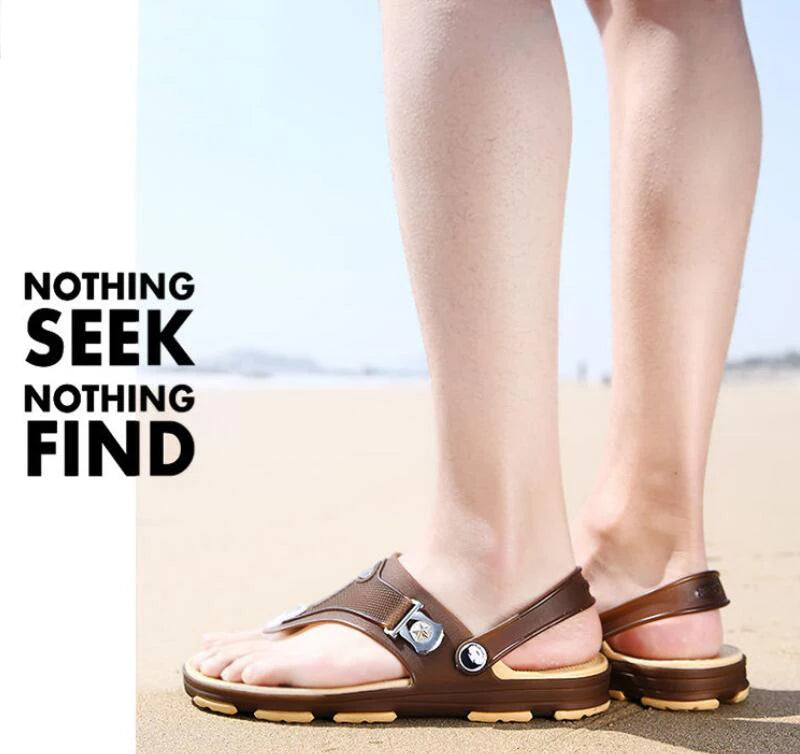Summer Sandals Men Slippers Outdoor Beach Casual Shoes Zapatos De Hombre Indoor Durable Anti Slip Peep Toe New