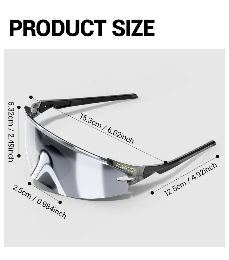 Kapvoe New Eagle Beak Photochromic Cycling Sunglasses Men Women MTB Glasses UV400 Bicycle Eyewear Sports Outdoor Bike Goggles